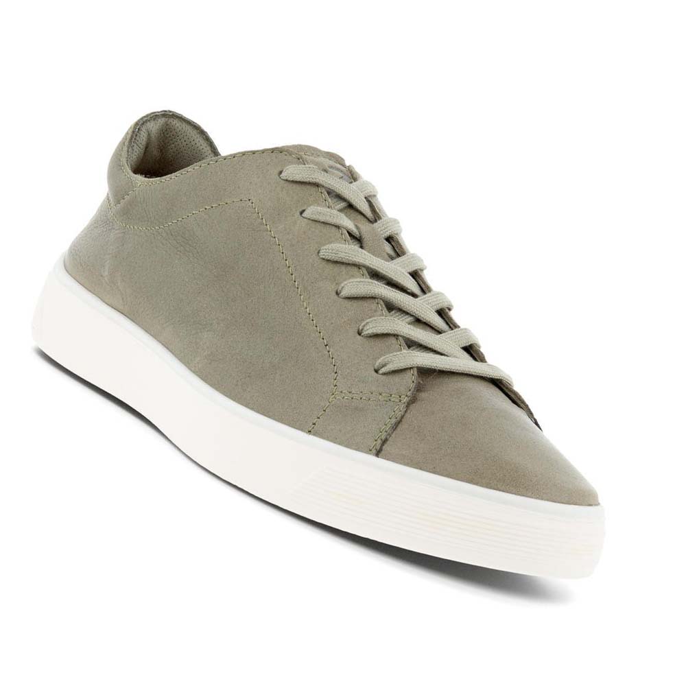 Men's Ecco Street Tray Retro 2.0 Sneakers Olive | Canada 665BEX